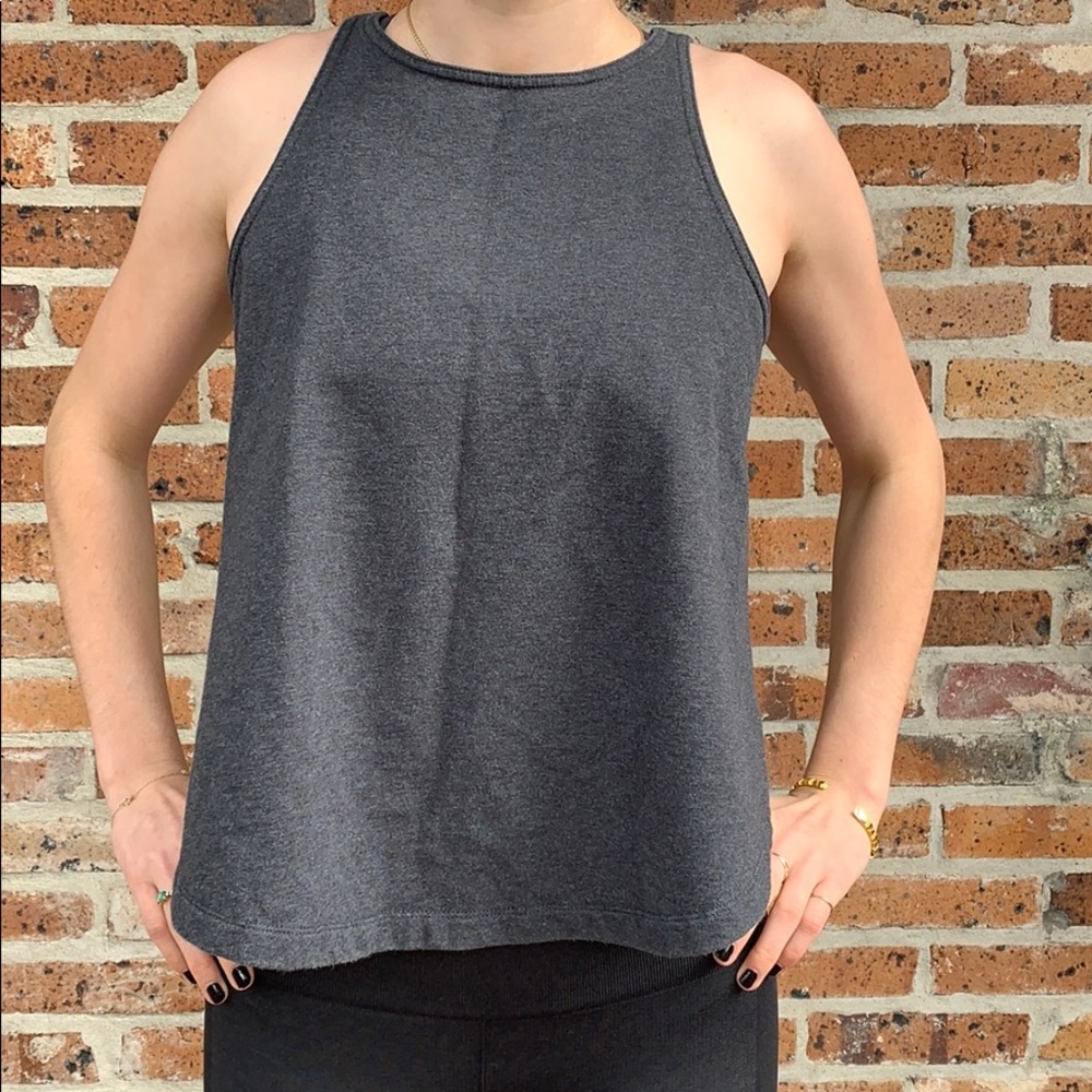 Lululemon top, cropped dark grey size 2